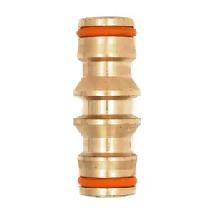 Brass Double Male Hose Connector Coupler Extender for Join Garden Hose Pipe Tube (Pack of 1)