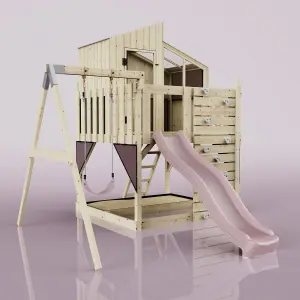 PolarPlay Kids Climbing Tower & Playhouse with Swing and Slide - Swing Balder Rose