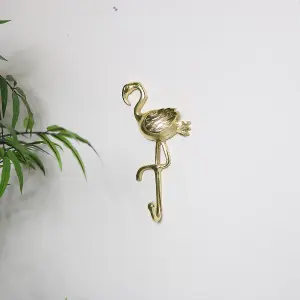 Melody Maison Gold Flamingo Wall Hook