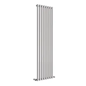 Vertical White Single Oval Panel Radiator (H)1800mm x (W)472mm, 5012 BTU.