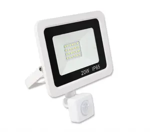 20w LED Floodlight with PIR - White Casing