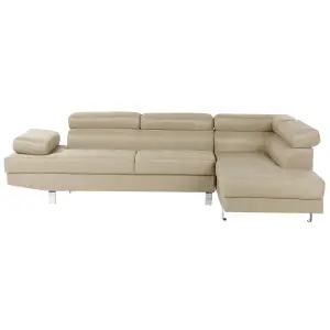 Corner Sofa NORREA Light Beige Fabric Left Hand