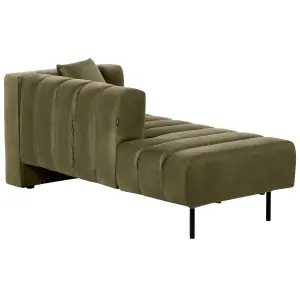 Right Hand Velvet Chaise Lounge Green LANNILS