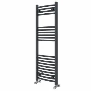 Right Radiators 1200x400 mm Curved Heated Towel Rail Radiator Bathroom Ladder Warmer Anthracite