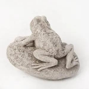 Frog On Rock Small Garden Ornament