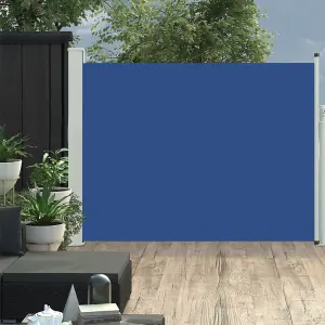 Berkfield Patio Retractable Side Awning 140x500 cm Blue