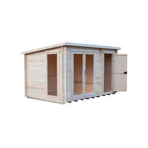 12 x 8 Ft. 19 mm Log Cabin with Storage Shed