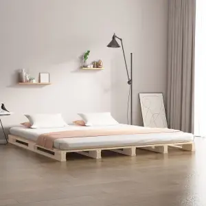 Berkfield Pallet Bed 150x200 cm King Size Solid Wood Pine