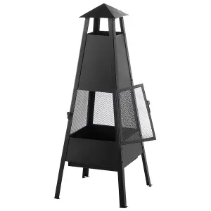 Beliani Charcoal Fire Pit Black YASUR