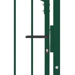 Berkfield Fence Gate with Spikes Steel 100x125 cm Green