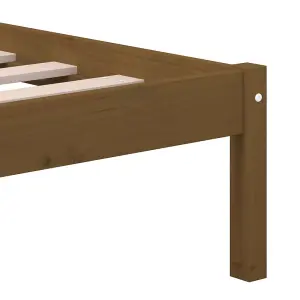 Berkfield Bed Frame Honey Brown Solid Wood Pine 200x200 cm