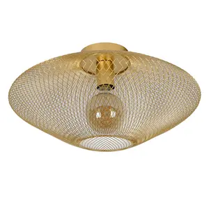 Lucide Mesh Modern Flush Ceiling Light 45cm - 1xE27 - Matt Gold, Brass