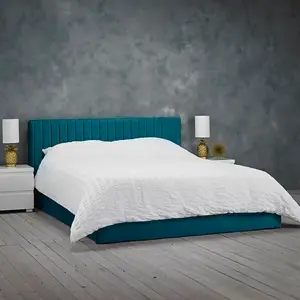 Hucksley Upholstered Bed Frame Teal / Kingsize (5')