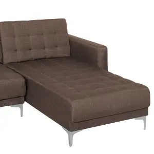 Corner Sofa ABERDEEN Dark Brown Fabric Left Hand