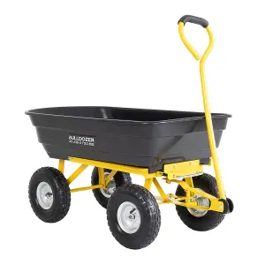 BULLDOZER 200kg Garden Dump Trolley Heavy Duty Polyethylene Tub 75 Litre