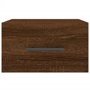 Berkfield Wall-mounted Bedside Cabinet Brown Oak 35x35x20 cm