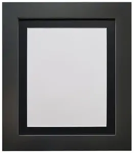 Metro Black Frame with Black Mount 40 x 50CM Image Size 16 x 12 Inch