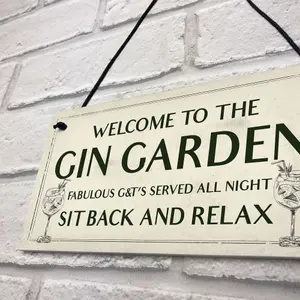 Gin Garden Welcome Sign Home Bar Garden Sign Bar Decor Gift Gin Gift Family Gift