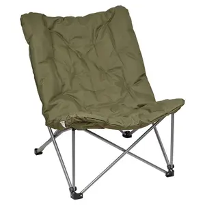 URBNLIVING 90cm Height Padded Portable Lightweight Folding Oversized Camping Chair & Bag Shoulder Strap Green