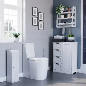 Hayle Matt White Freestanding Single Bathroom Drawer cabinet (H) 810mm (W) 600mm