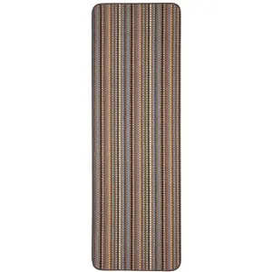 Beige Striped Dotted 8mm Thick Rectangle Mat For Bathroom, Kitchen, Easy to Clean Dotted Mat - 57cm X 90cm