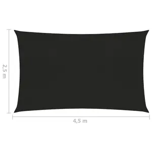 Berkfield Sunshade Sail 160 g/m2 Black 2.5x4.5 m HDPE