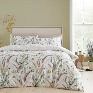 Anhthu Cotton Floral Duvet Cover Set with Pillowcases Beige / Single Duvet Cover + 1 Standard Pillowcase