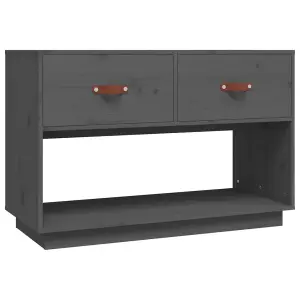 Berkfield TV Cabinet Grey 90x40x60 cm Solid Wood Pine