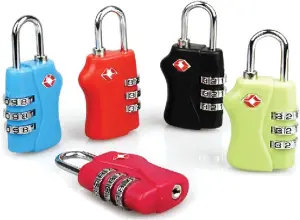 TSA Accepted Luggage Lock 3 Combination Travel Suitcase Combination Padlock Assorted Colour 1pk