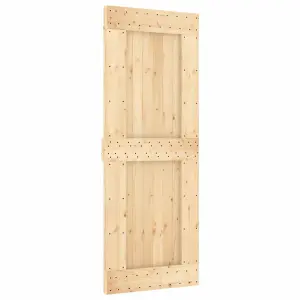 Berkfield Sliding Door with Hardware Set 80x210 cm Solid Wood Pine