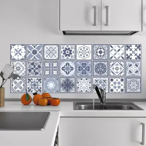 Walplus Lisbon Blue Tile Stickers PVC