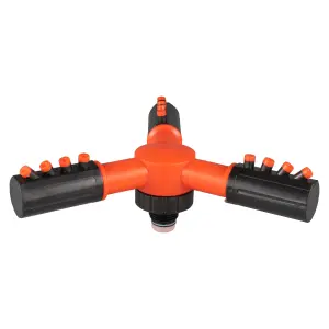 Outdoor garden watering/irrigation three arm multi-position rotating sprinkler 360 Degree for lawn/grass/shrubs