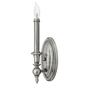 Wall Light Tall Candle Sleeve Finials & Ball Shape Antique Nickel LED E14 60W