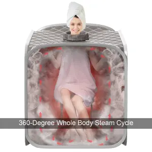 Costway 2L Foldbale Steam Sauna Personal Therapeutic Steam Spa 9 Adjustable Temperature