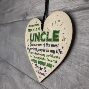 Red Ocean Uncle Friendship Gift Handmade Wooden Hanging Heart Birthday Gift For Uncle Plaque Keepsake