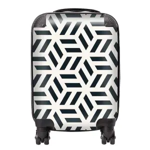 Geometric Monochrome Hexagonal Pattern Suitcase - Small