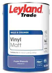 Leyland Trade Vinyl Matt Walls & Ceilings Emulsion Paint Purple Rhapsody (PPG1247-6) 5L