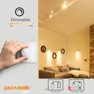 paul russells LED GU10 Dimmable Bulb, 4.5W 400 Lumens, 50w Equivalent, 2700K Warm White, Ceiling Spotlights