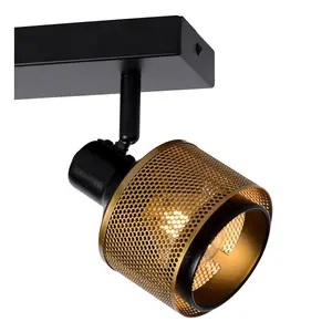 Lucide Rafa Classic Twin Ceiling Spotlight - 2xE14 - Black