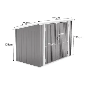 Garden Storage Shed with Double Lockable Doors 5x3 ft Metal Sheds Storage House for Trash Can