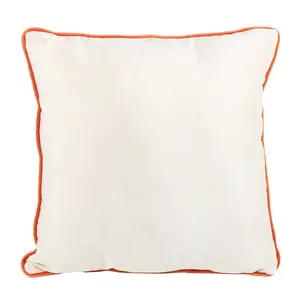 Something Different Spooky Cat And Pumpkin Square Filled Cushion White/Black/Orange (35cm x 35cm)