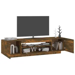 vidaXL TV Cabinet with LED Lights Smoked Oak 160x35x40 cm