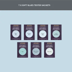 Rust-Oleum Light Blue Matt Kitchen Wall Tile Paint Tester Samples - 10ml