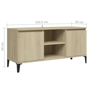 Berkfield TV Cabinet with Metal Legs Sonoma Oak 103.5x35x50 cm