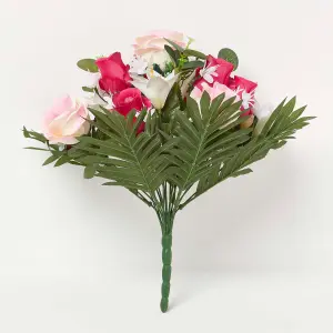 Homescapes Pink Rose & Lily Bouquet