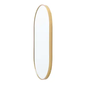 Loy Oval Metal Framed Wall Mounted Vanity Mirror Gold