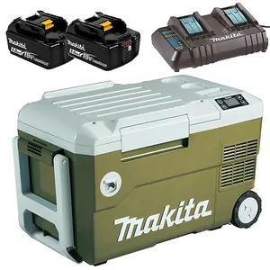 Makita DCW180 18v LXT 20L Cooler & Warmer Cool Box Wheeled 5.0Ah Battery Charger