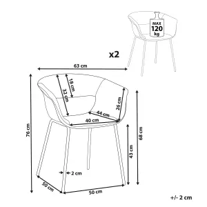 Set of 2 Dining Chairs ELMA Boucle Off-White