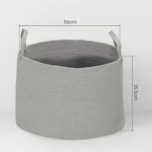 Laundry Basket Grey / 35.5cm H x 56cm W x 56cm D