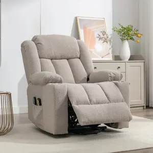 Lovell Electric Lift Assist Riser Recliner with Massage and Heat - Light Brown